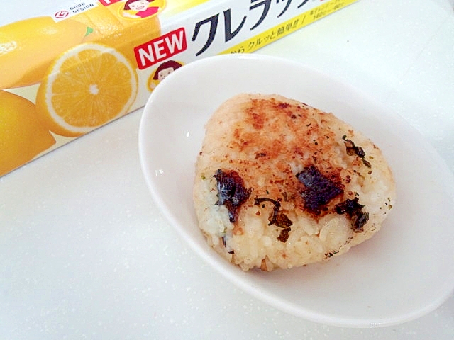 青森県♪鯖水煮と海苔のめんつゆ焼きおにぎり