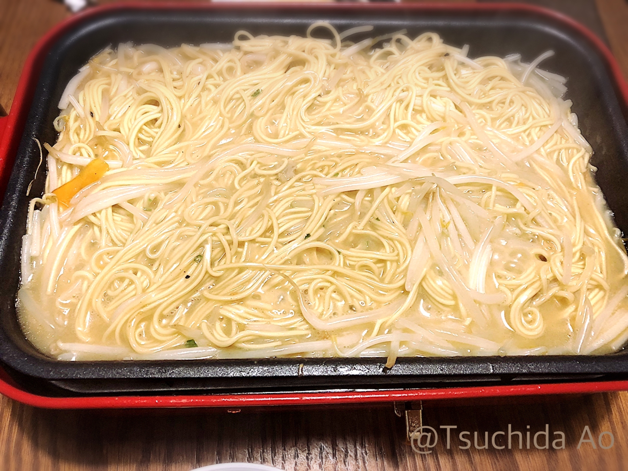 ホットプレート使用！焼きラーメン