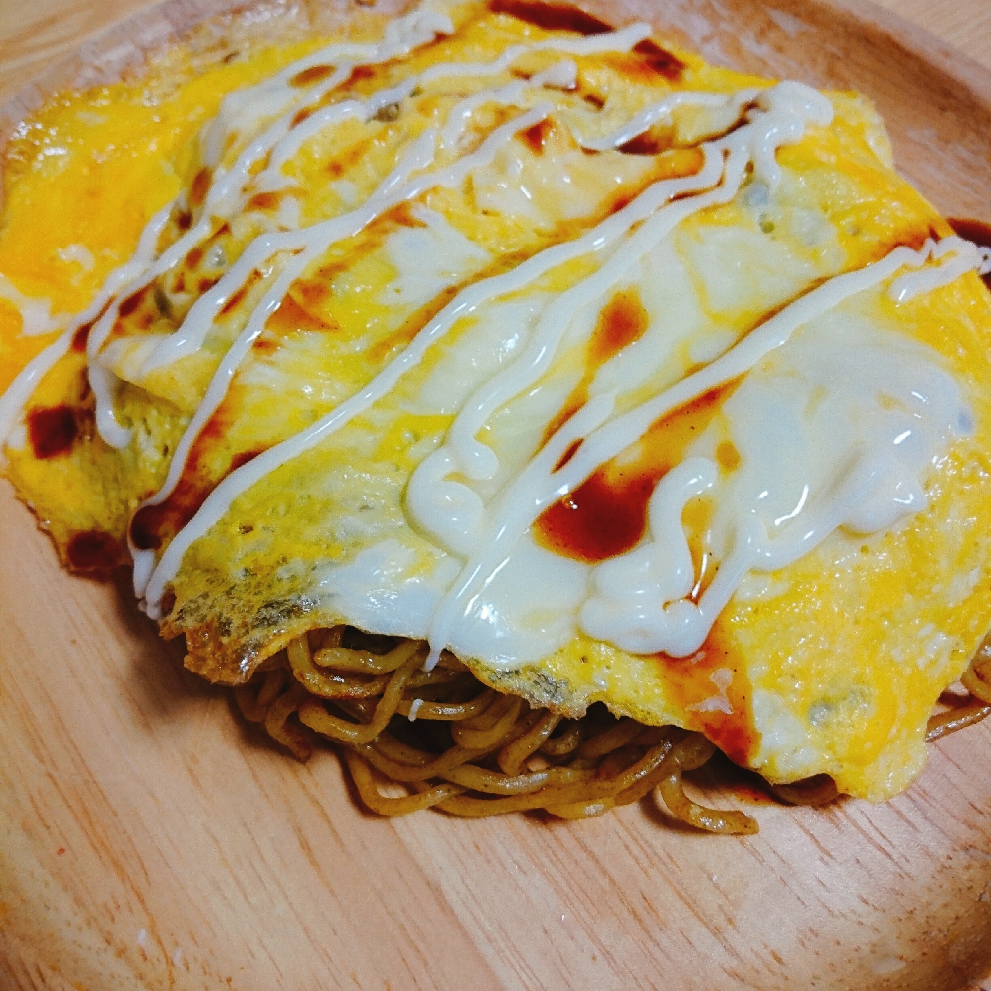 春キャベツと豚肉のオム焼きそば