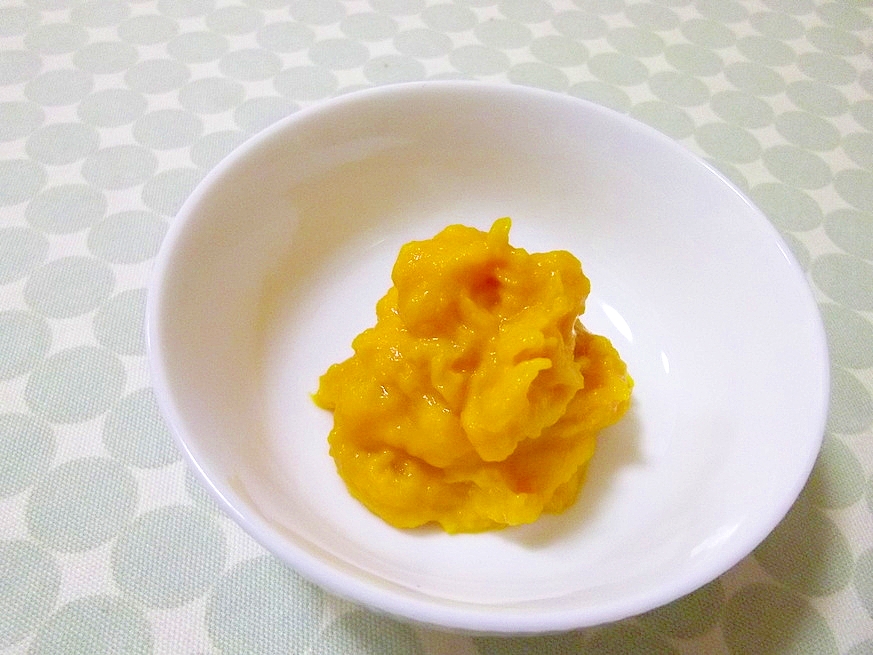 離乳食 レンジで簡単 かぼちゃクリーム レシピ 作り方 By へんてこぽこりんママ 楽天レシピ