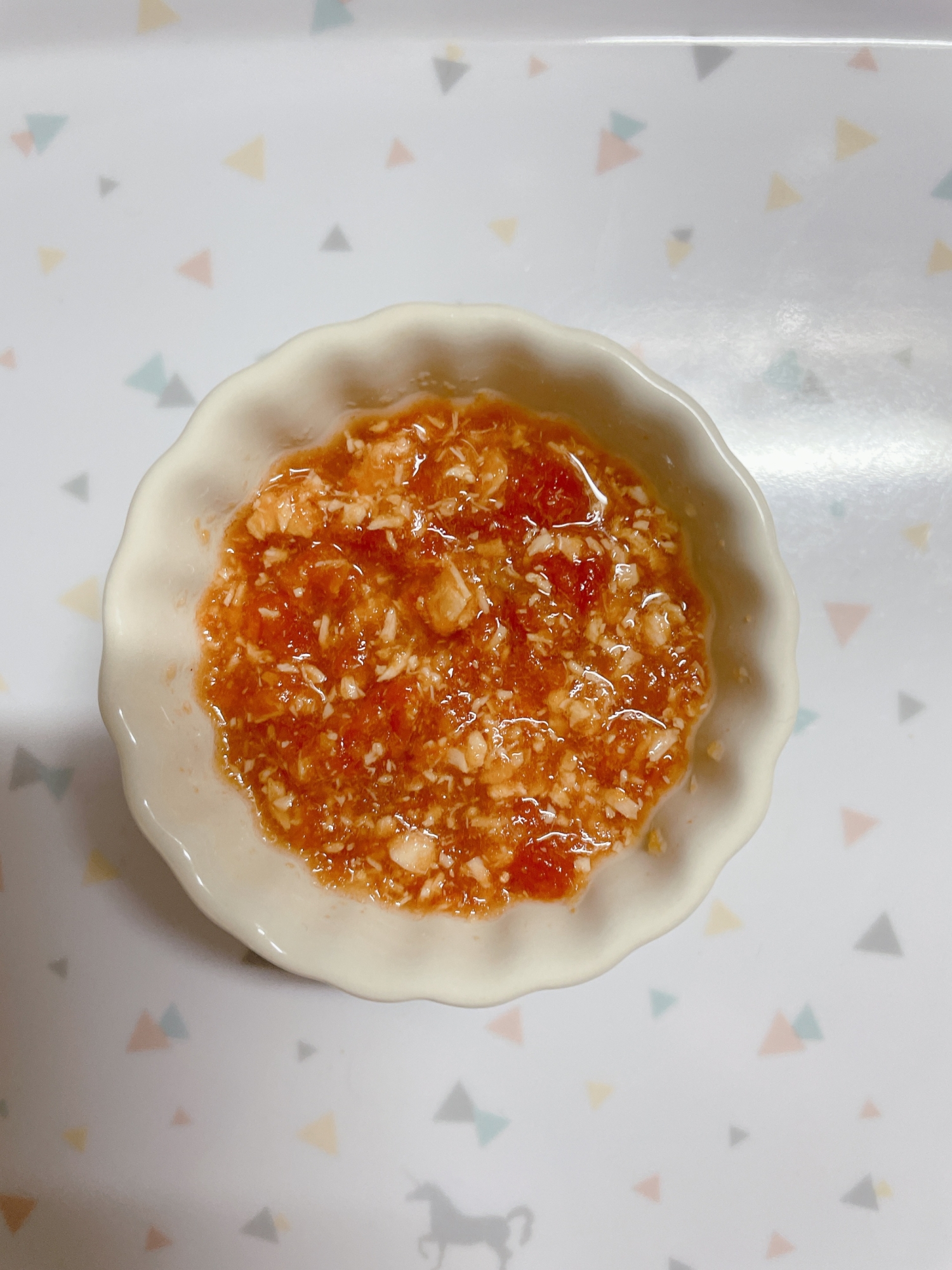 離乳食中期以降☆鶏ササミのトマト煮