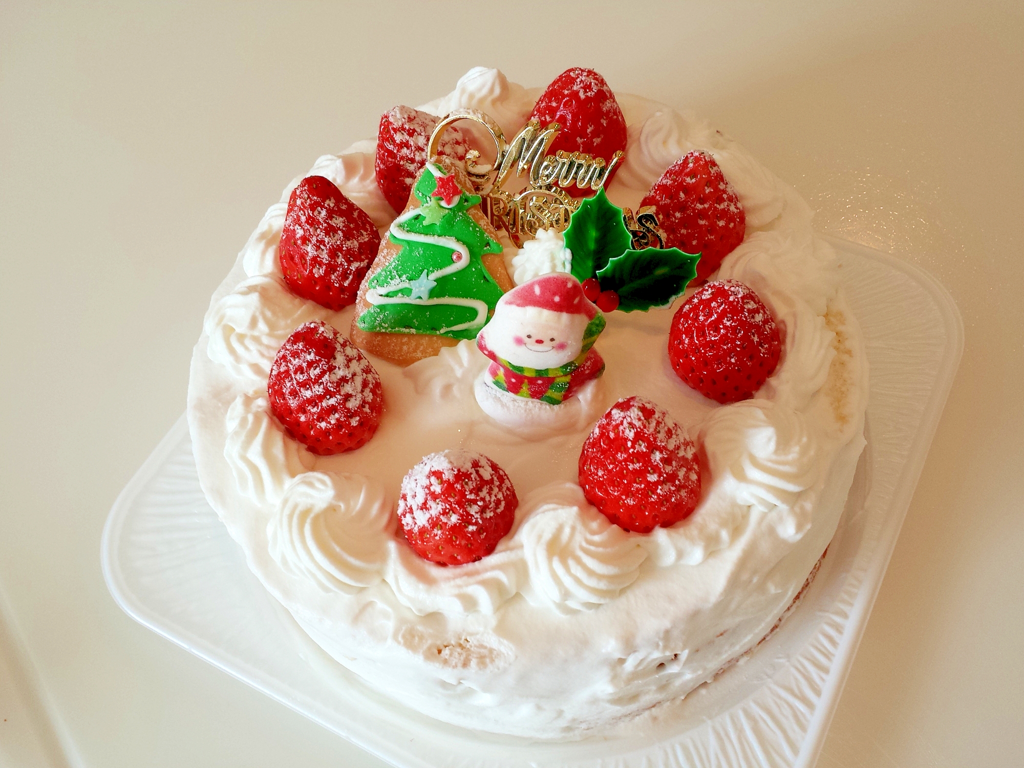 クリスマス　いちごのショートケーキ