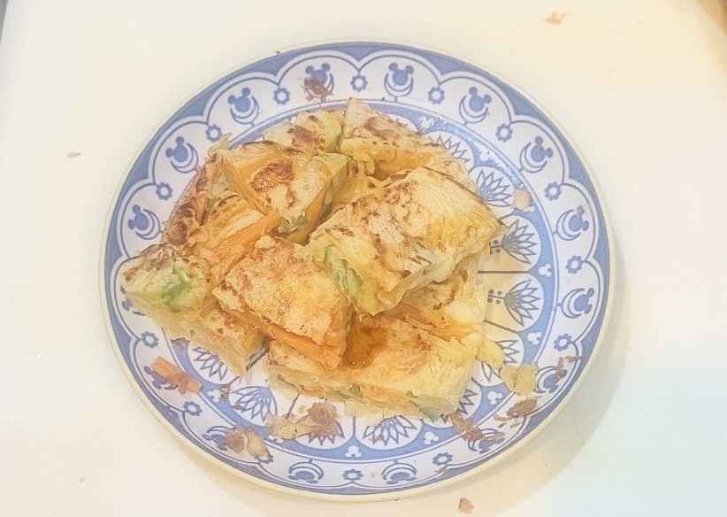 オクラと人参の紅葉焼き