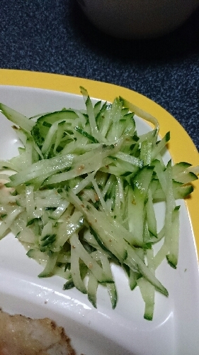 大根と水菜＆きゅうりの千切りサラダ