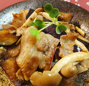 豚肉と茄子の山椒の実炒め