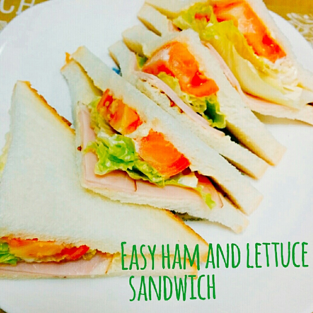 ランチ☆簡単ハムとレタスのサンドイッチ