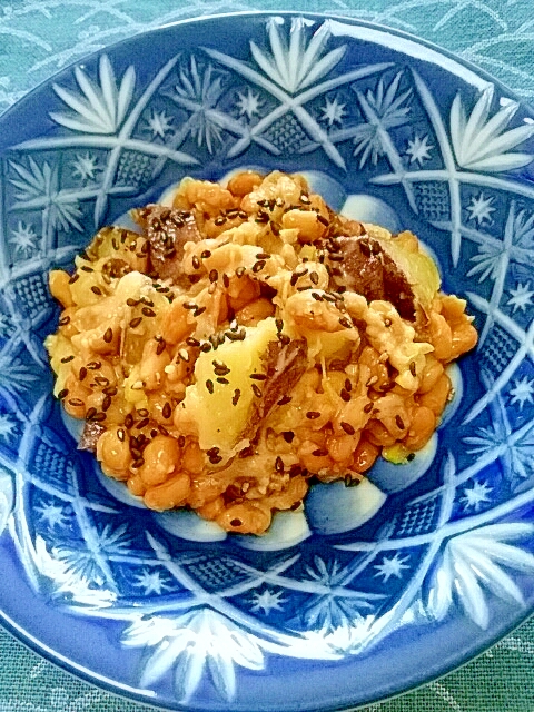 納豆の食べ方-味噌＆焼き芋♪