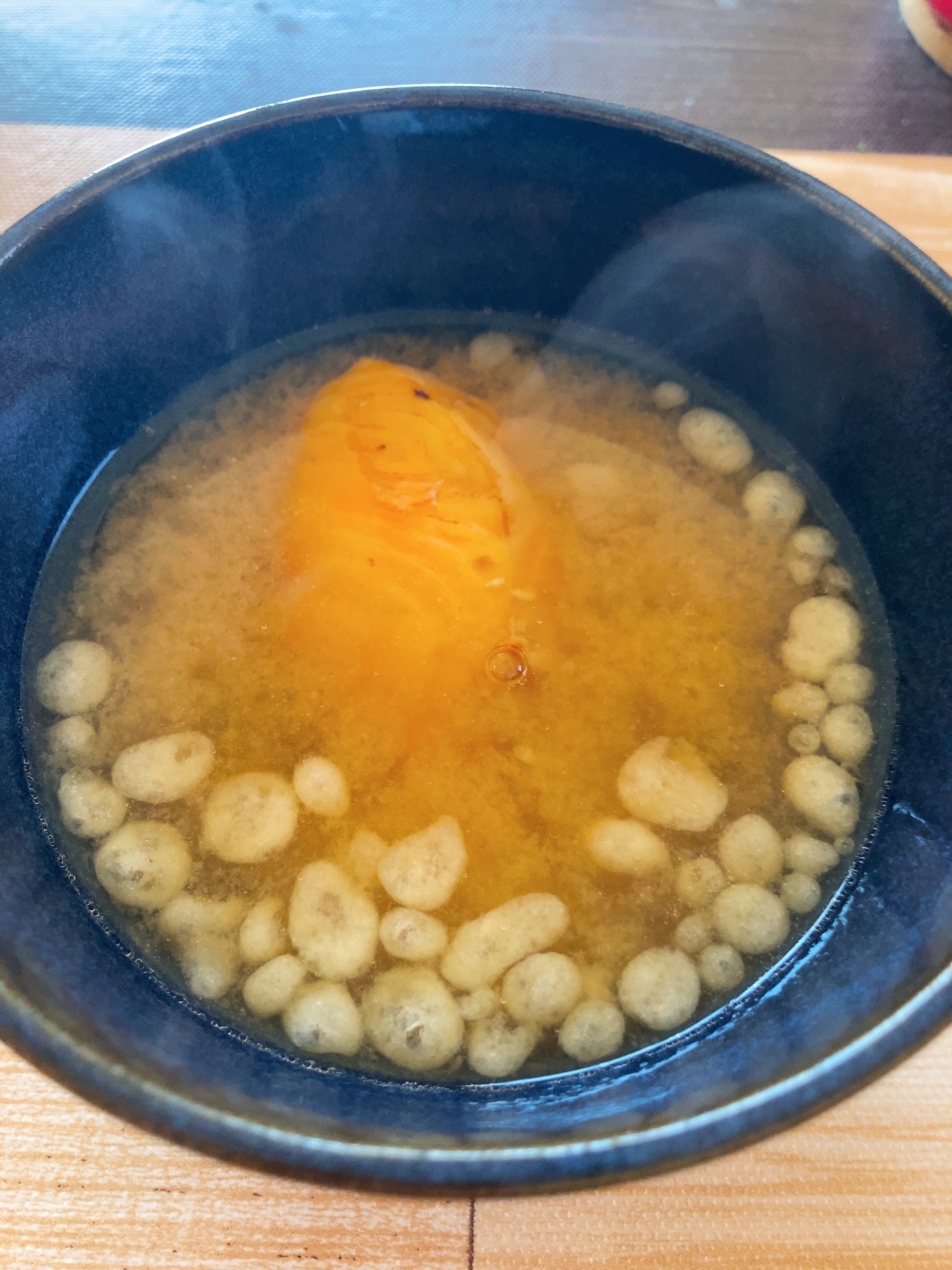 焼き鮭の天かす味噌汁