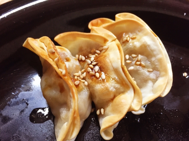 電子レンジとトースターで！焼き餃子