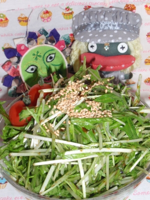 水菜の海苔胡麻サラダ