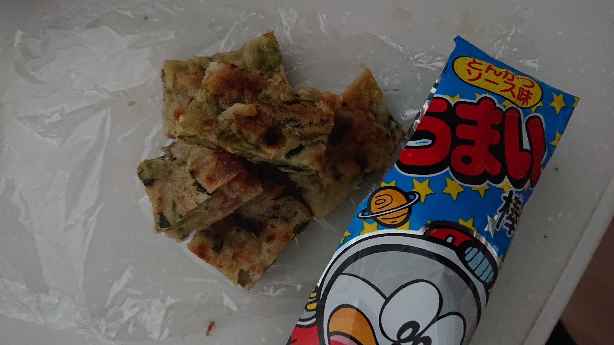 駄菓子で味付けかんたんニラのお焼き