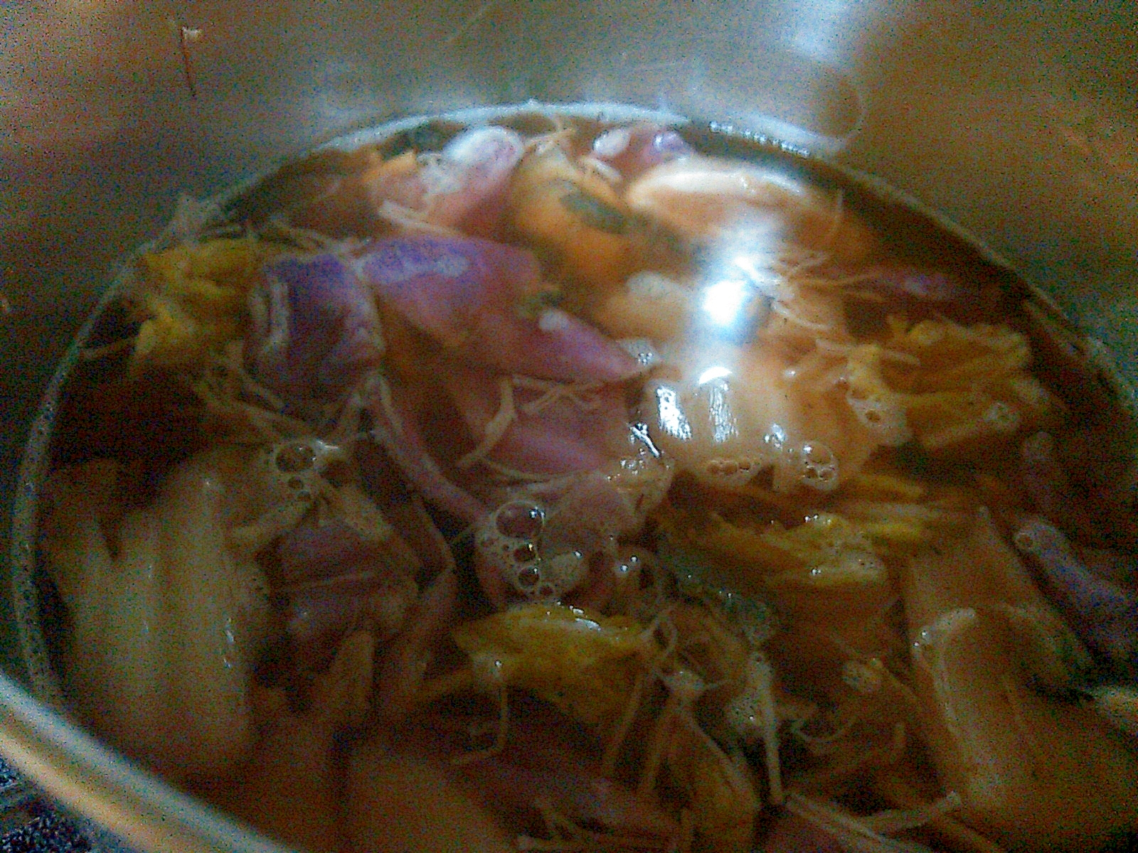 紫キャベツと白菜キノコのほたて風味スープ