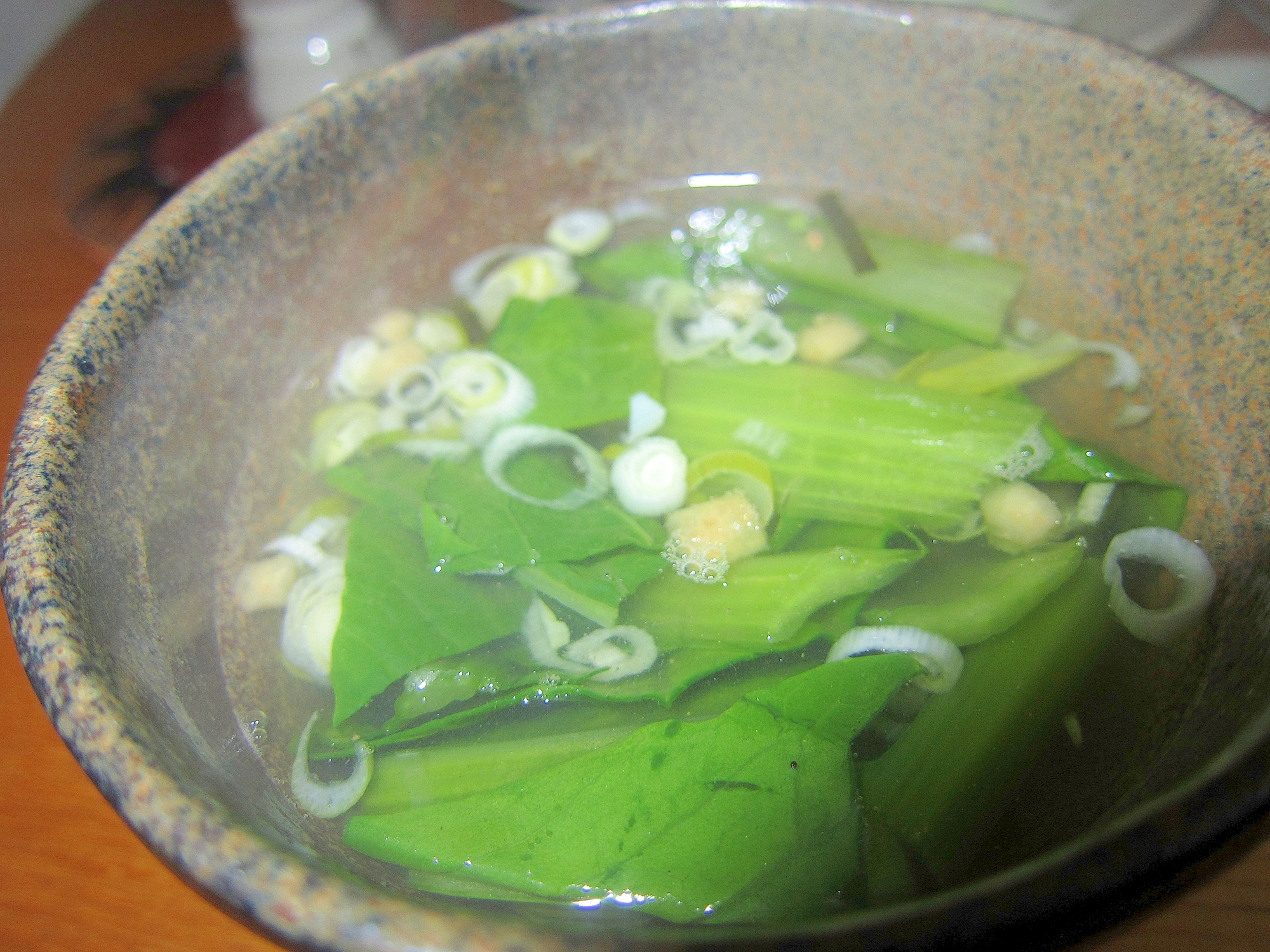 葱と小松菜茶漬けスープ