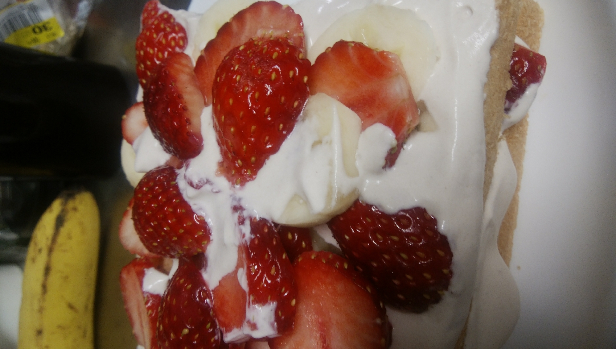 簡単食パンバナナとイチゴケーキ レシピ 作り方 By ジブリでチン 楽天レシピ