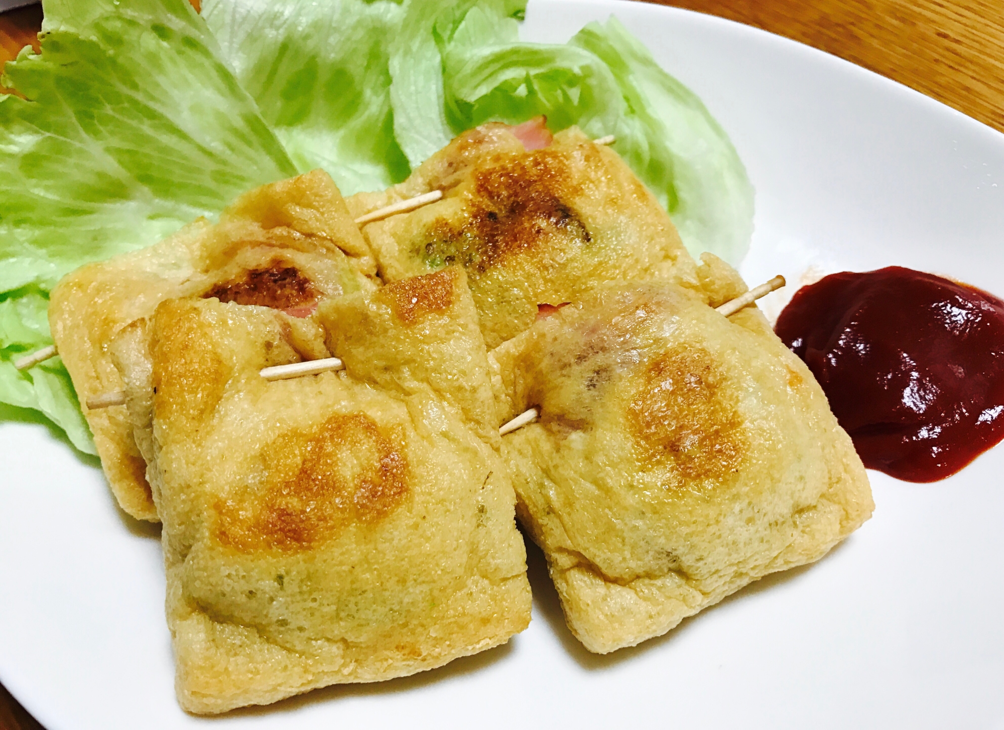 ☆キャベツとチーズベーコンin油揚げ☆