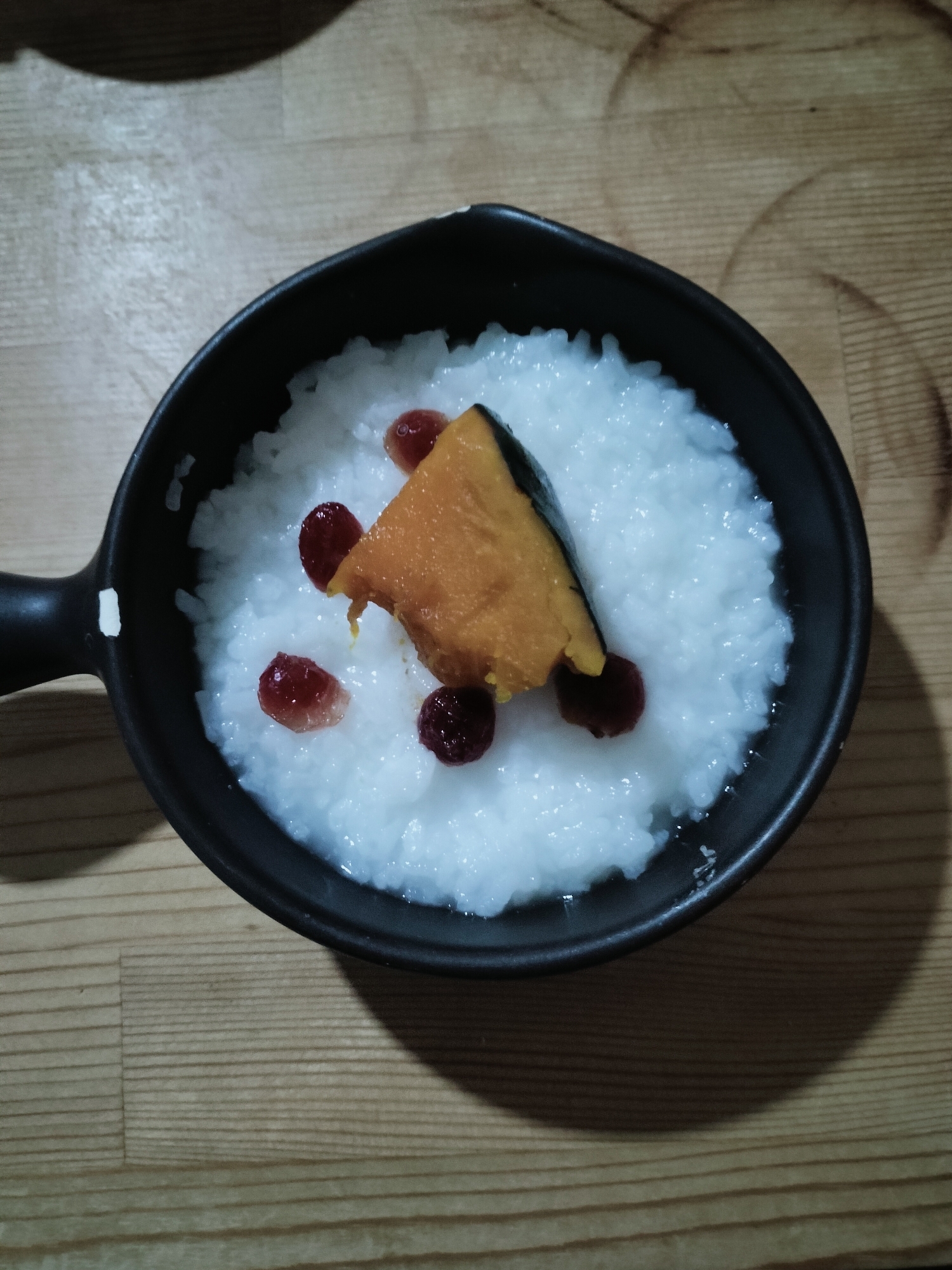 かぼちゃクランベリー乗せ♡おかゆ♪