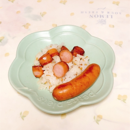 ウィンナーのガーリックバターライス