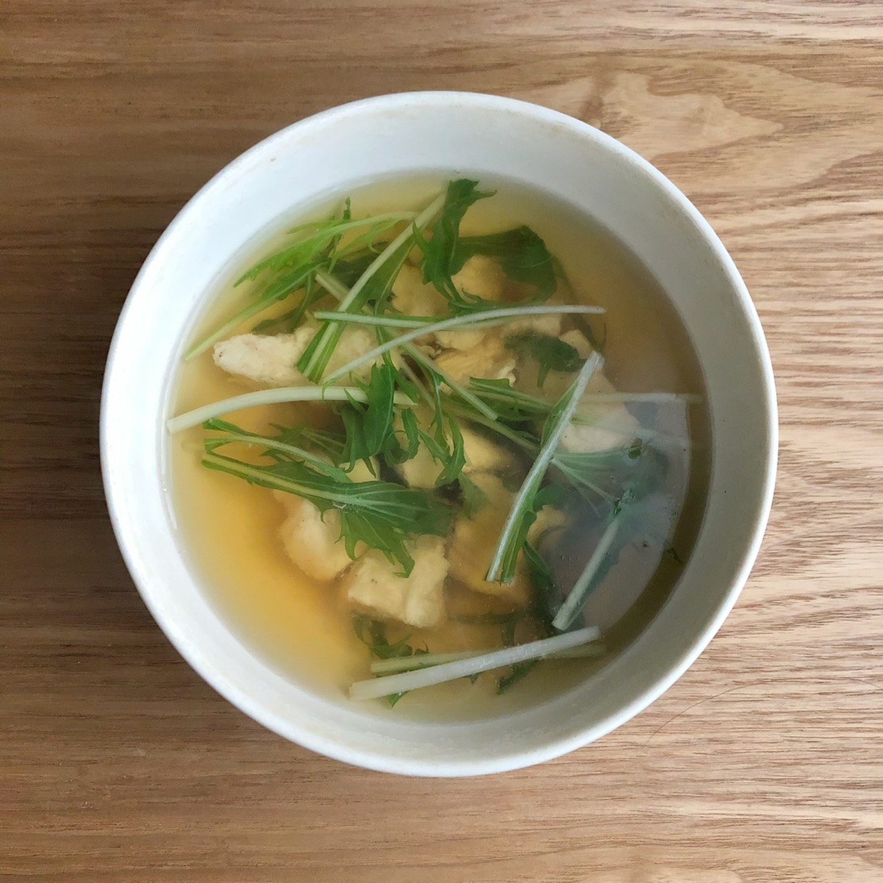 水菜とむね肉のスープ