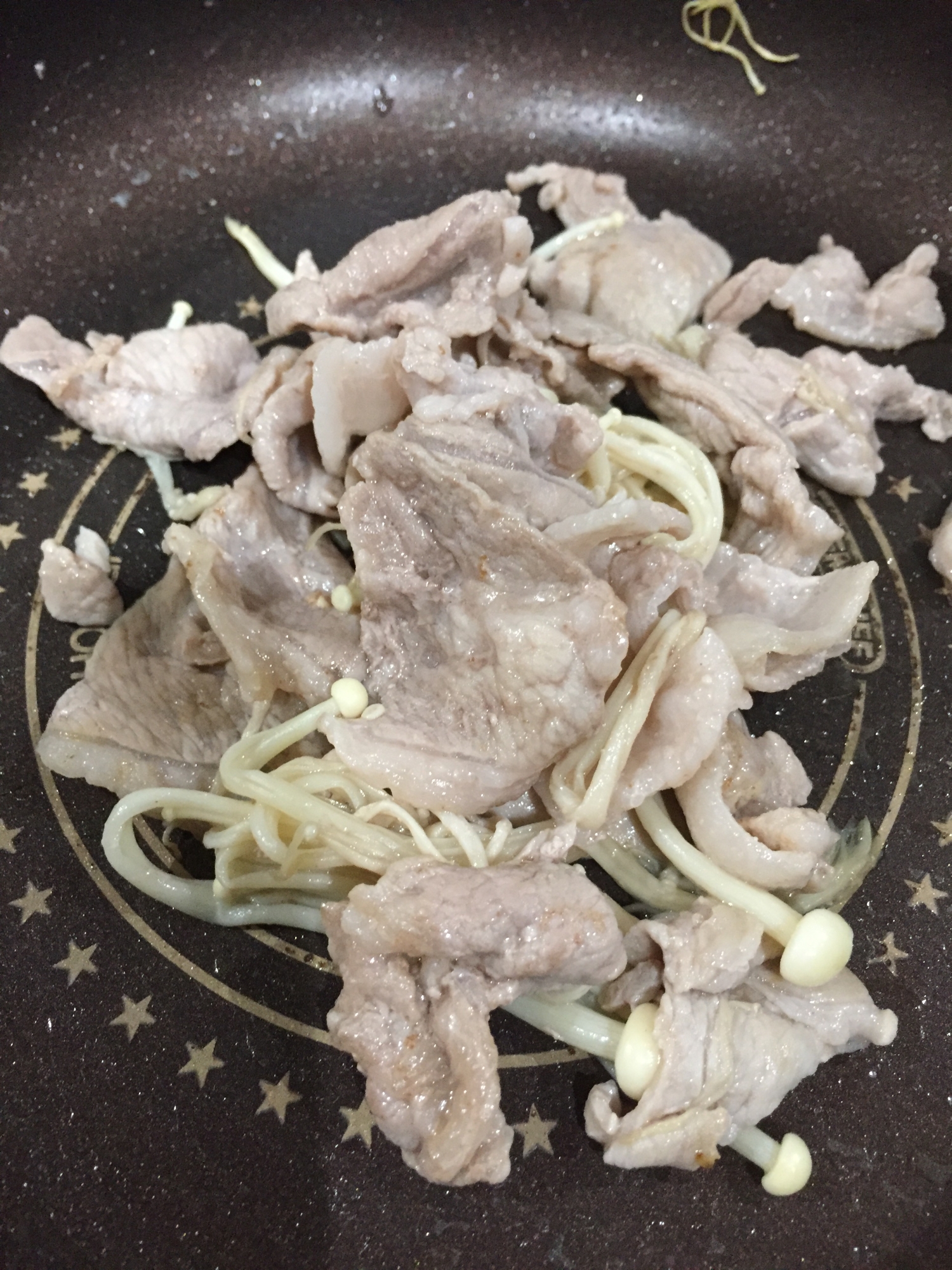 豚肉とえのきの塩炒め