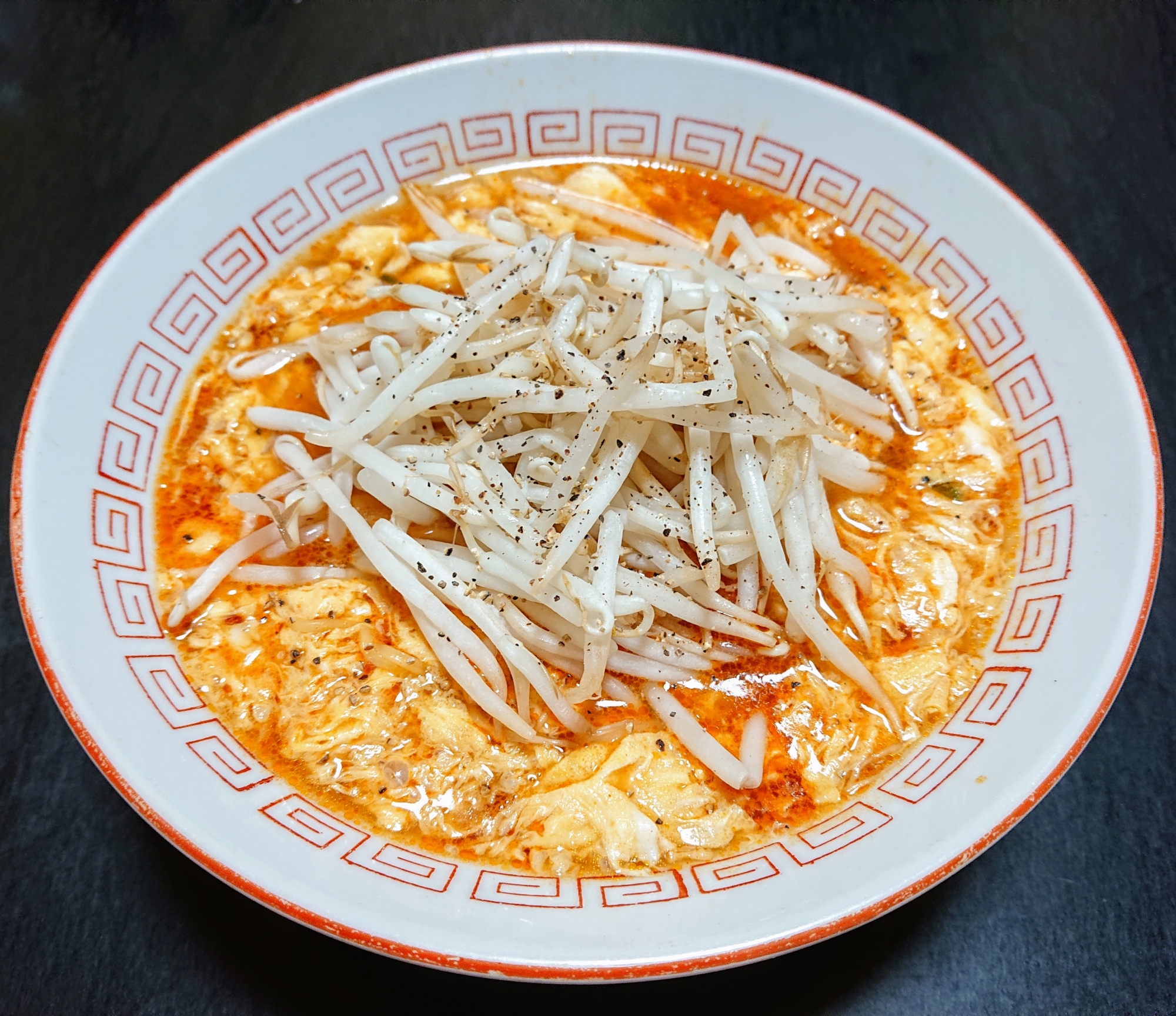 中華三昧☆かき玉もやし酸辣湯麺