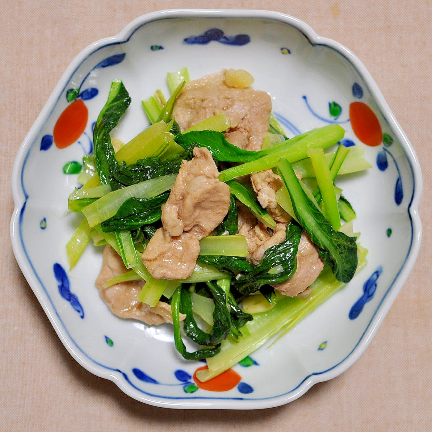 豚肉と小松菜の塩炒め