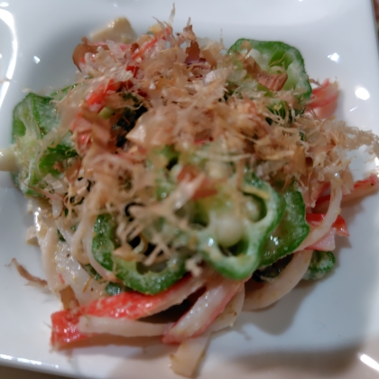 おつまみにᕷ*オクラとカニカマの胡麻マヨ和えꕤ୭*