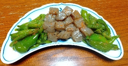 蒟蒻万願寺唐辛子の炒り煮