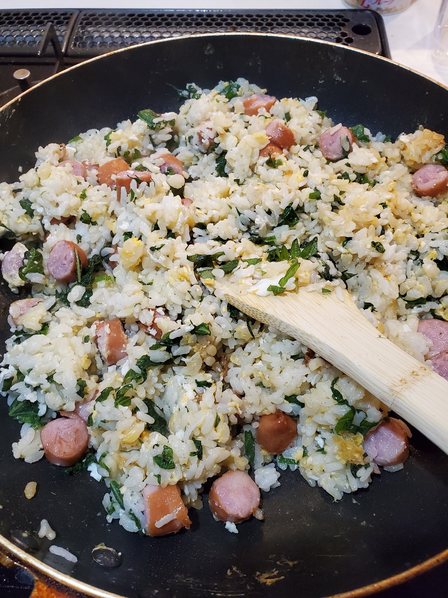 余った大葉でチャーハン