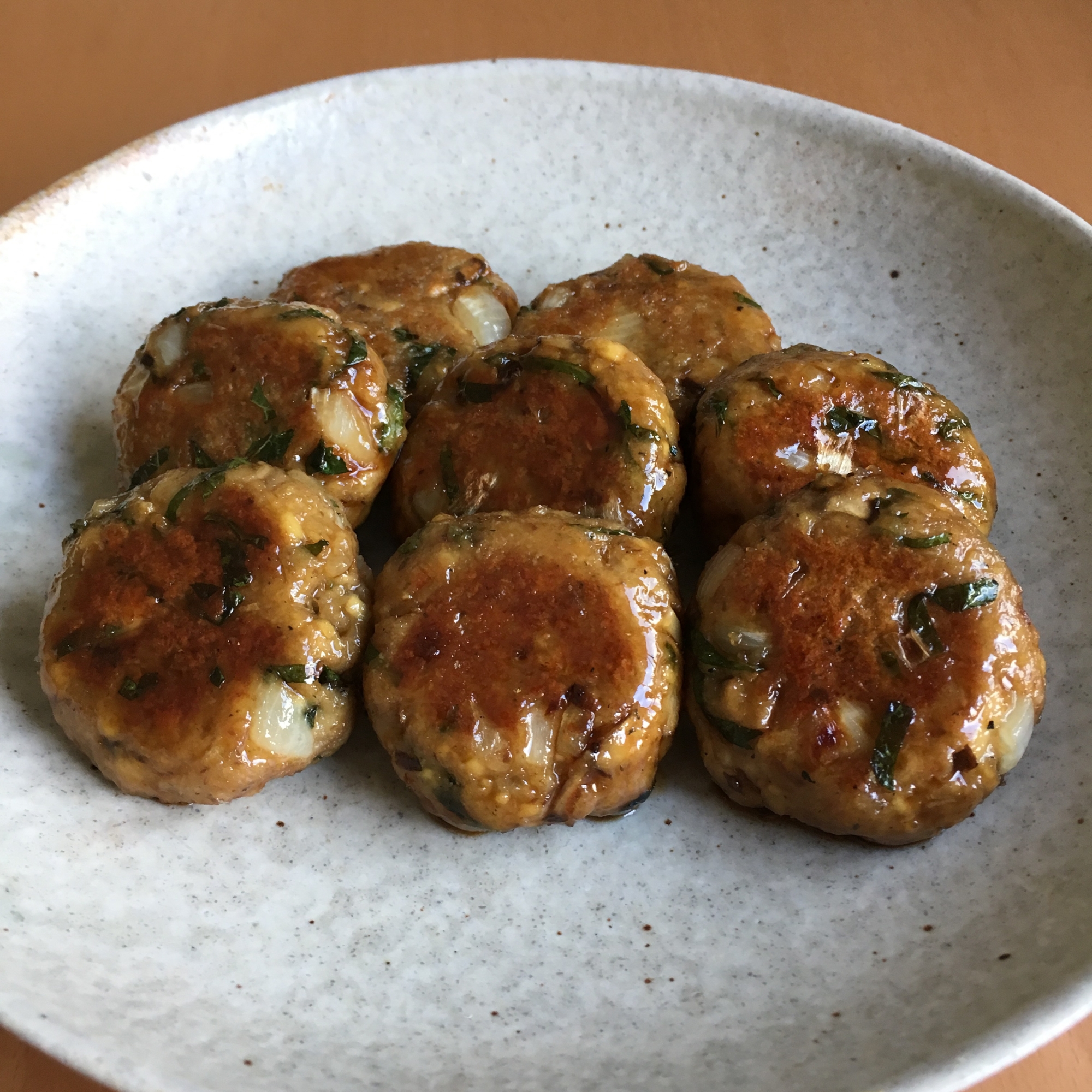 鯖缶と豆腐とにらのつくね焼き♪