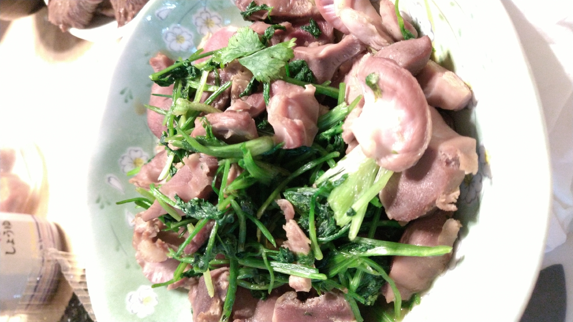 砂肝と三つ葉の塩炒め