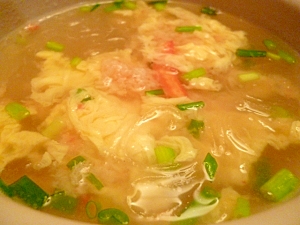 中華風☆カニと卵の春雨スープ