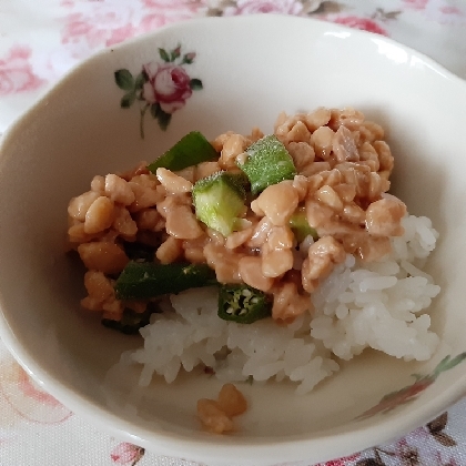 納豆とオクラにちょい足し丼