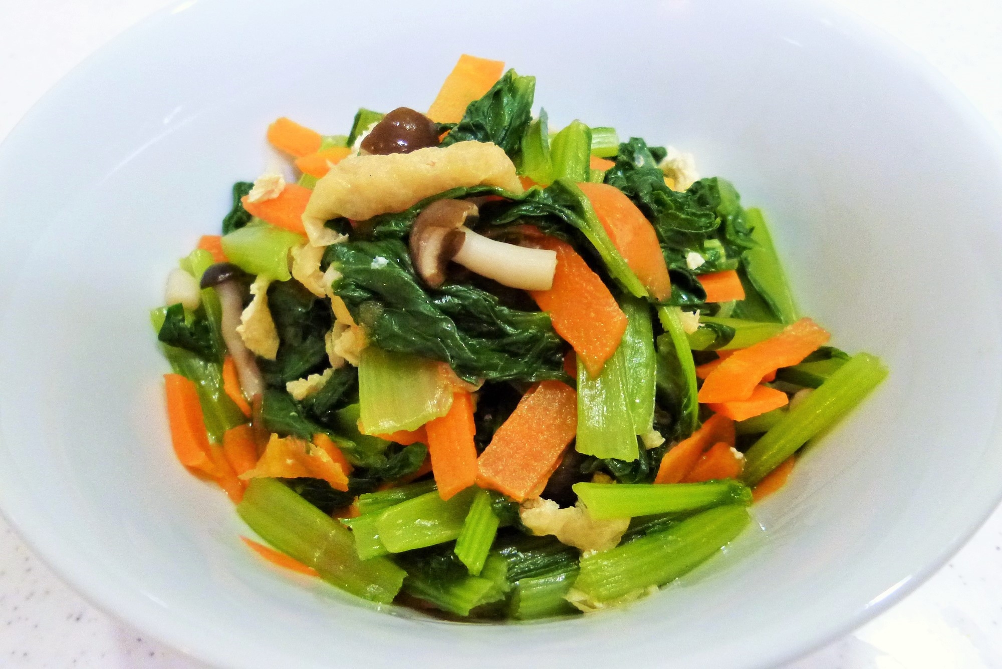 小松菜のお浸し 野菜もきのこもたくさん食べよう