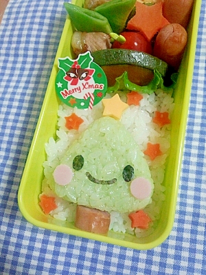 簡単キャラ弁 クリスマスツリーちゃんのお弁当 レシピ 作り方 By Cherry05 楽天レシピ