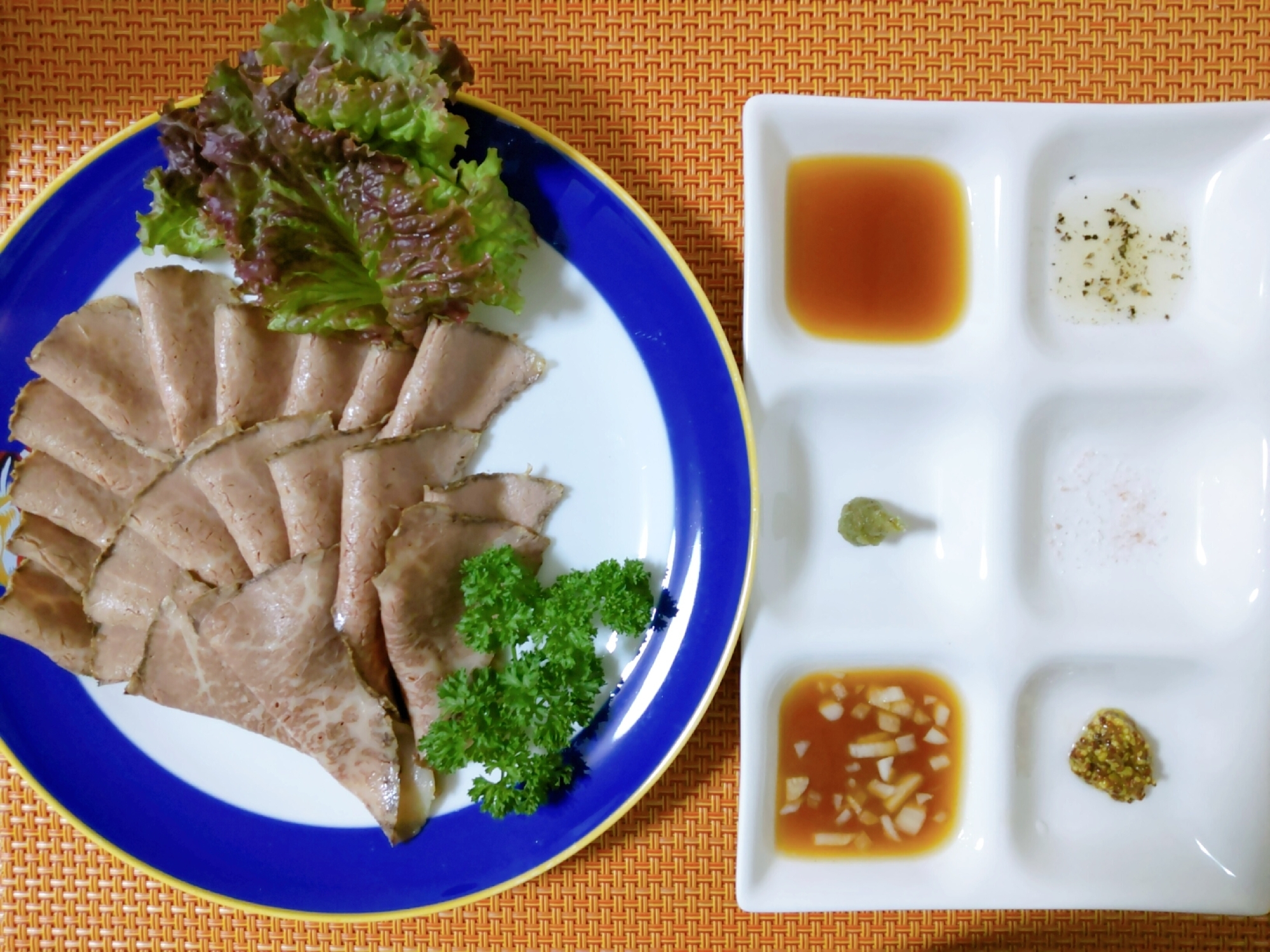 ローストビーフを美味しく食べる味変(･ิω･ิ)