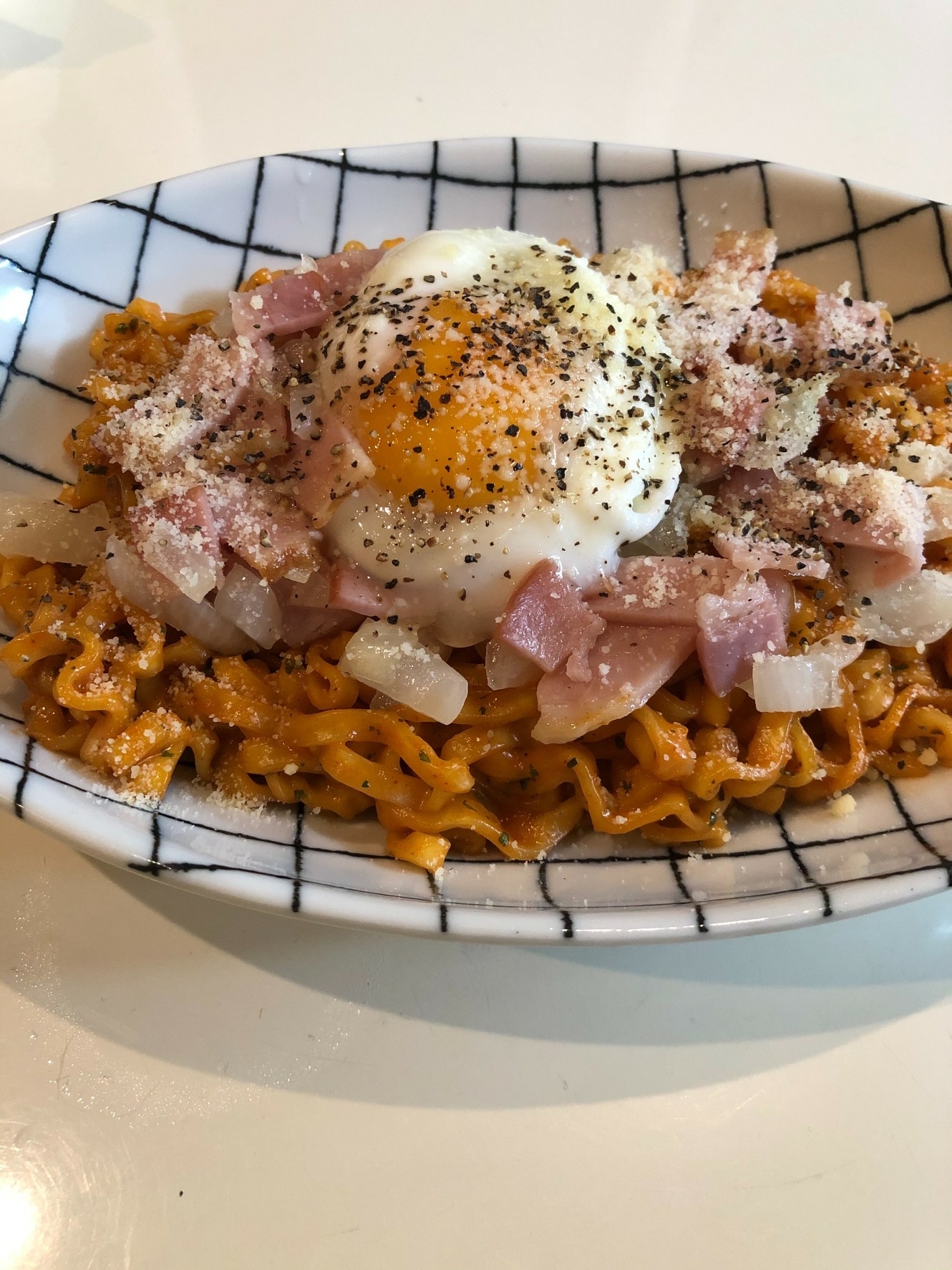 プルダック麺アレンジ！カルボナーラ麺♡