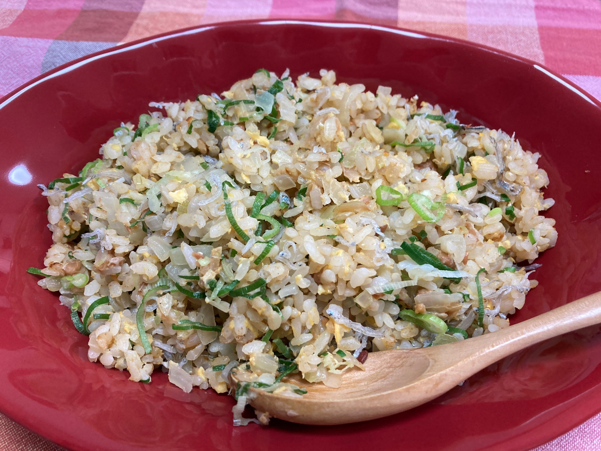 ちりめんじゃこ入り！納豆チャーハン♡