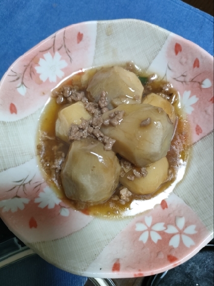 ほっこり～☆里芋のひき肉あんかけ