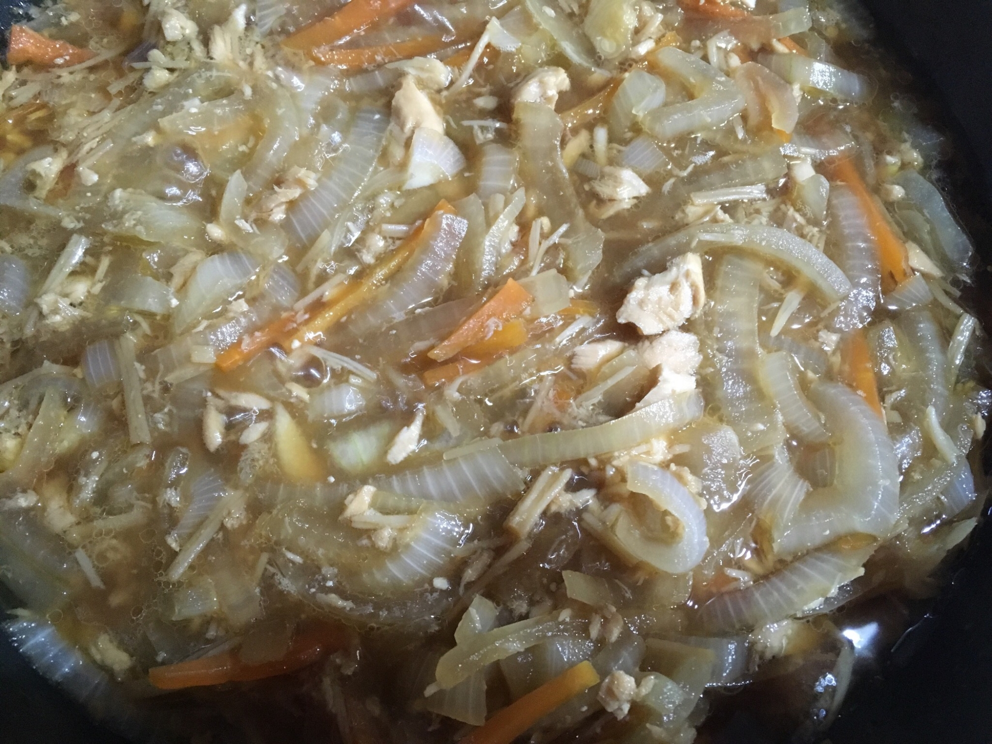 たまねぎと人参とえのきとツナの炒め煮 レシピ 作り方 By Tommeg12 楽天レシピ