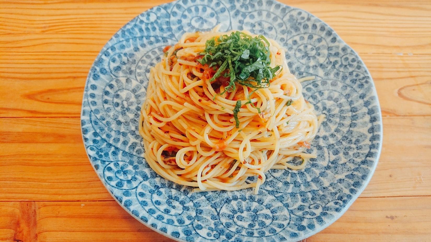 暑い夏に！梅と大葉のさっぱり冷製パスタ