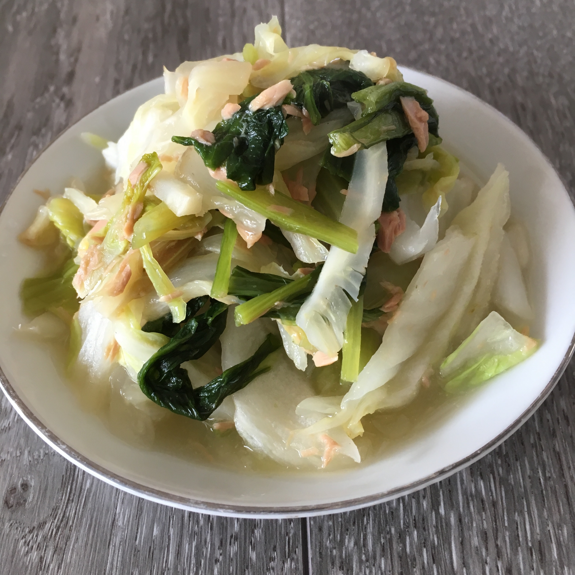 白菜と小松菜のツナ煮♪