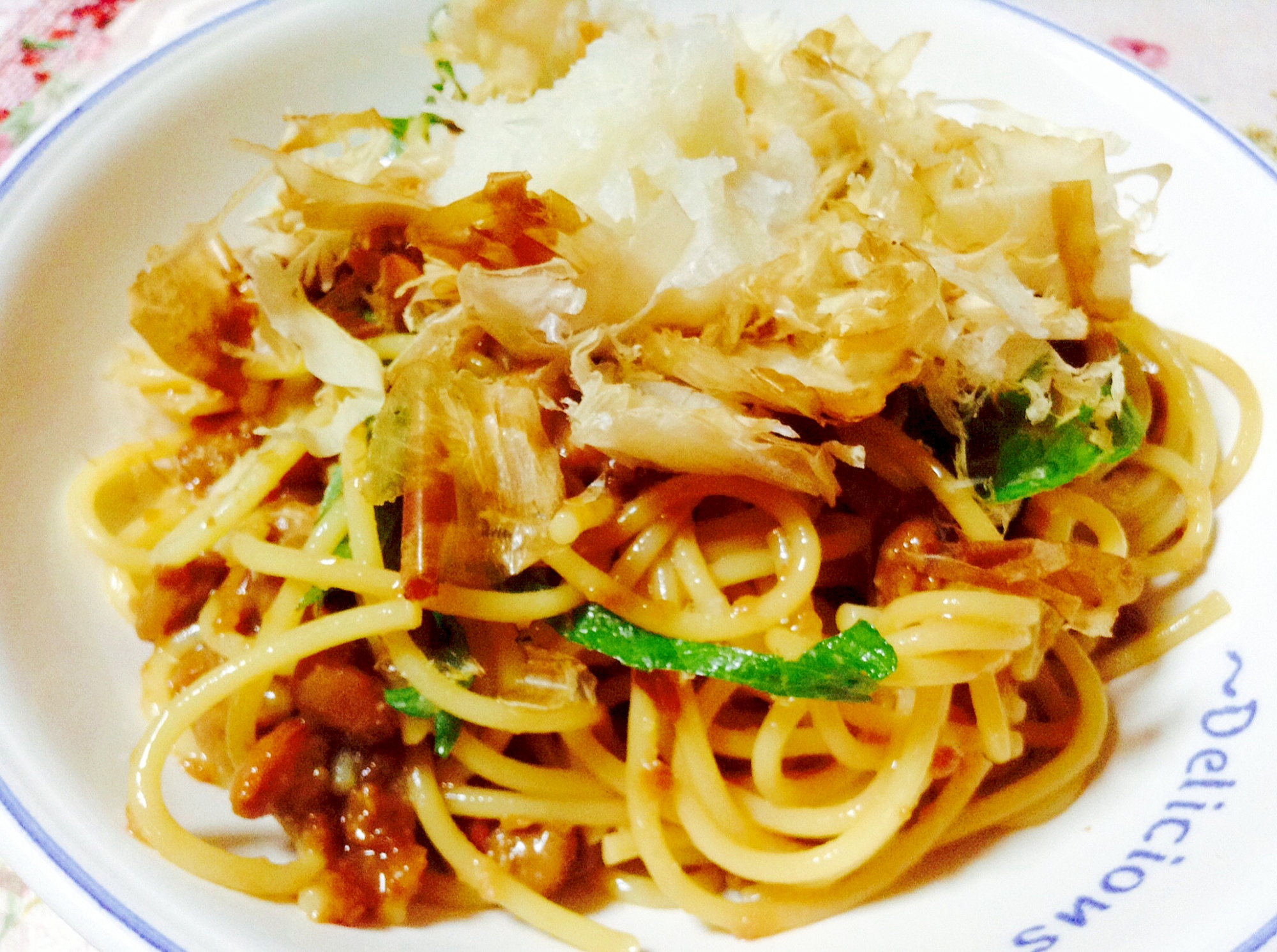 和風❤︎醤油麹＊納豆パスタ