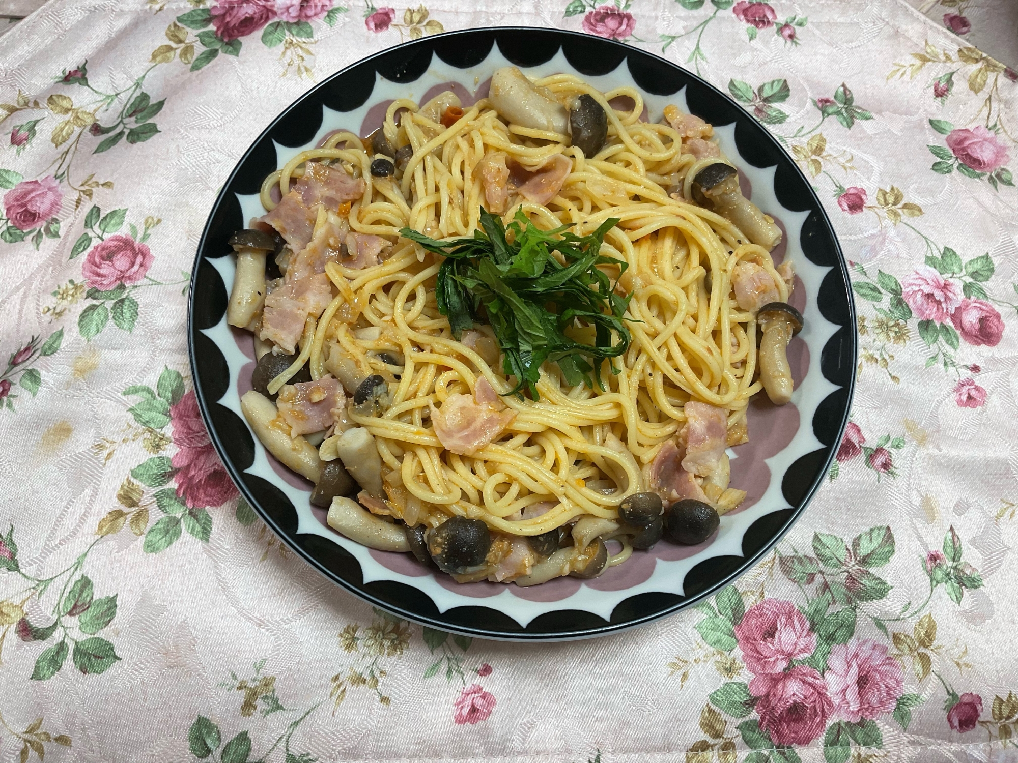 和風明太子としめじのパスタ