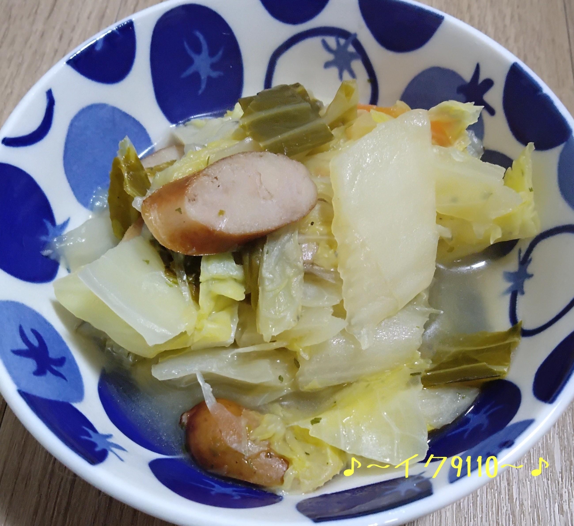 簡単節約♪残り野菜とウインナーのコンソメ煮