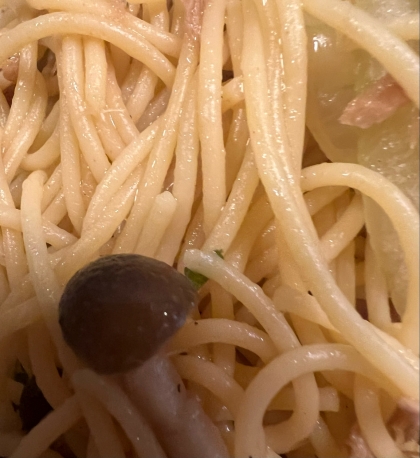 麺つゆで簡単♪ツナしめじ和風パスタ