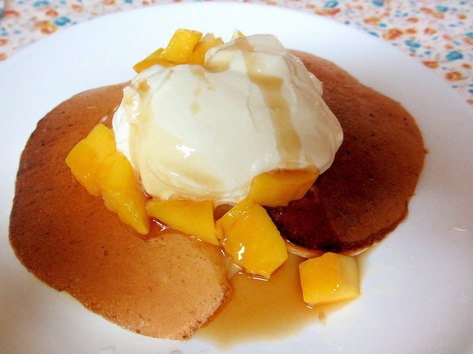 マンゴーホイップはちみつレモンマヨホットケーキ レシピ 作り方 By Mococo05 楽天レシピ