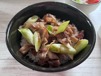 ニンニク香る、ネギ塩豚丼