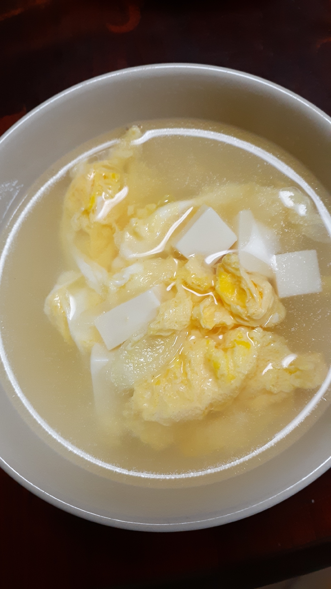 ホッとする☆豆腐と玉子のシャンタンスープ
