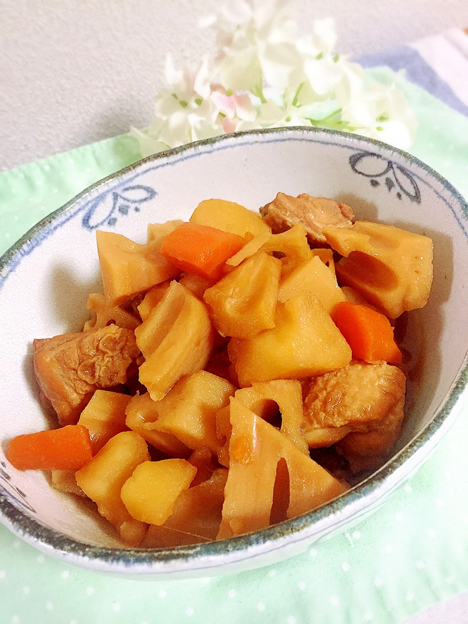 めんつゆで簡単 鶏肉と蓮根の煮物 レシピ 作り方 By Jewel1027 楽天レシピ