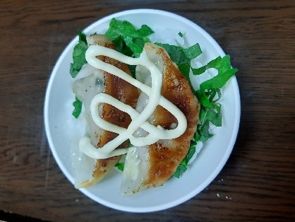 焼き餃子キャベツネギ丼